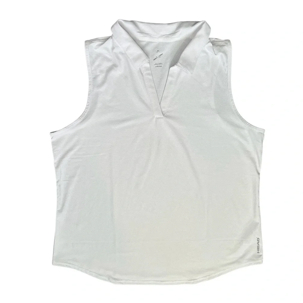 🌸2/$12🌸 Head Sleeveless Collared Shirt White Size XL - Picture 2 of 8